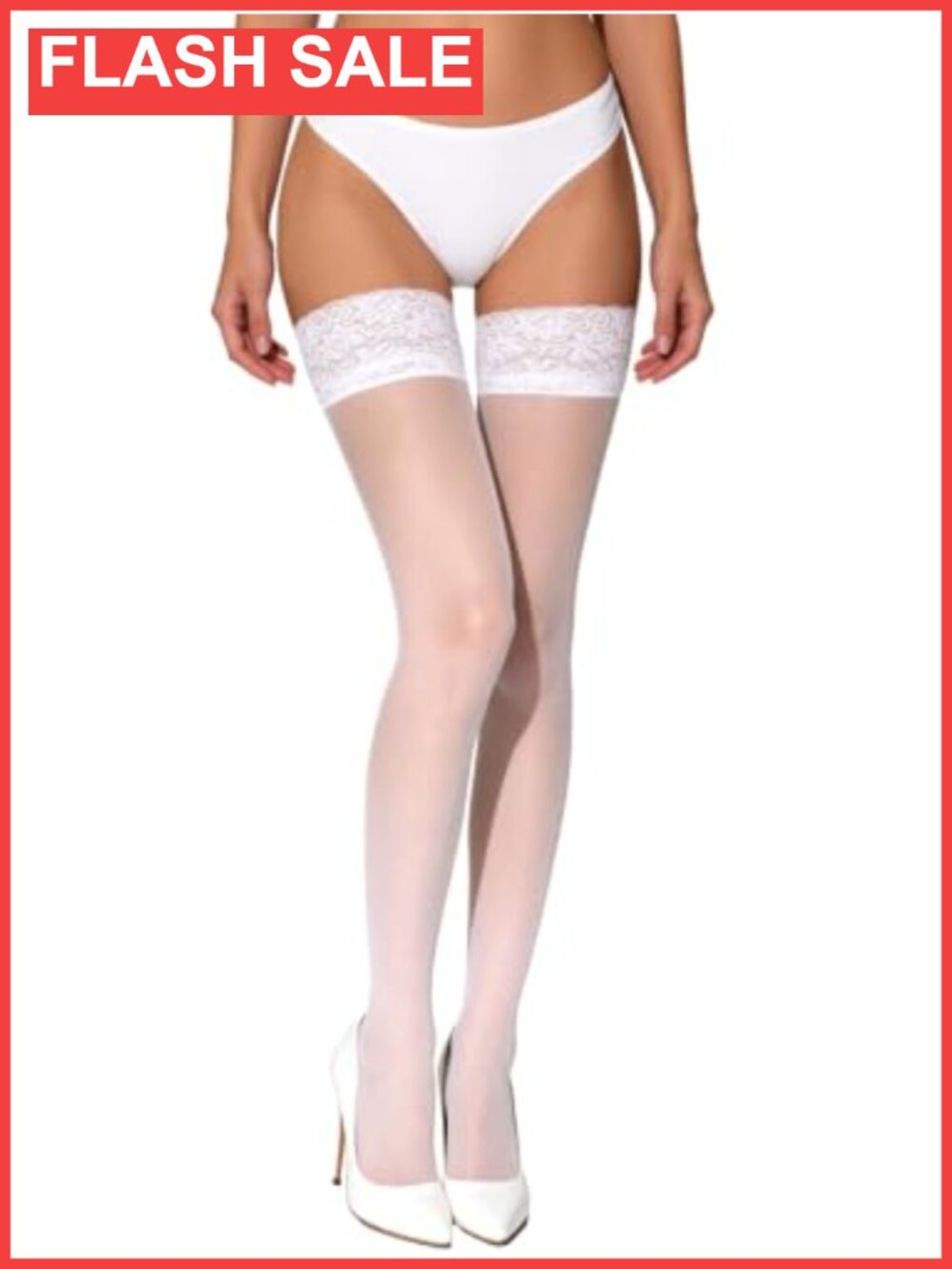 Sheer Thigh High Stockings Lace Top Lingerie Nylons